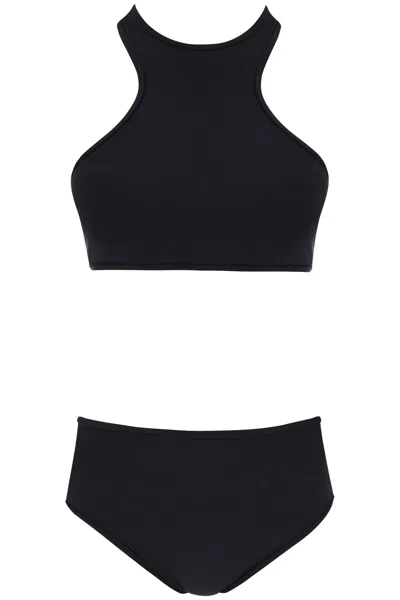 Attico "bikini Set With Mesh Inserts" In Black