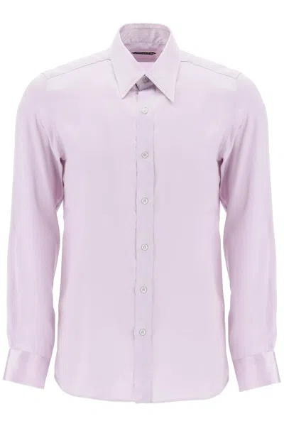 Tom Ford Silk Charmeuse Blouse Shirt In 粉色的