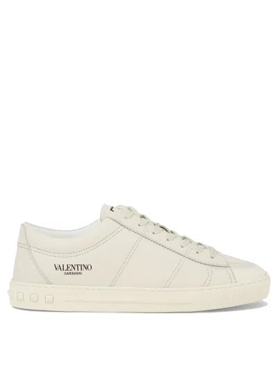 Valentino Garavani Leather Cityplanet Sneakers Men In White