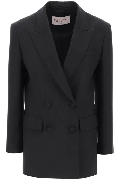 Valentino Garavani Tailored Wool Jacket For Men In Black