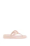 Valentino Garavani Vlogo Jelly Wedge Flip Flop In Pink