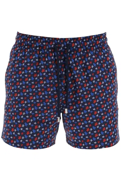 Vilebrequin "rainbow Round Micro Sea Turtle Bermuda Shorts In Blue