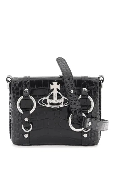 Vivienne Westwood Smooth Leather Kim Shoulder Bag With Adjustable Strap.