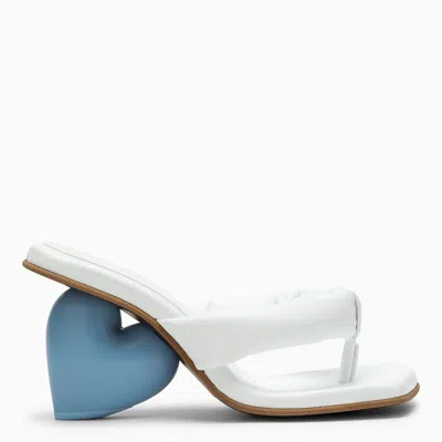 Yume Yume 80mm Love Leather Sandals In White,blue
