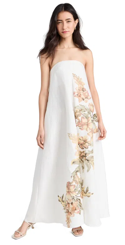 Significant Other Parisa Strapless Linen Maxi Dress In White
