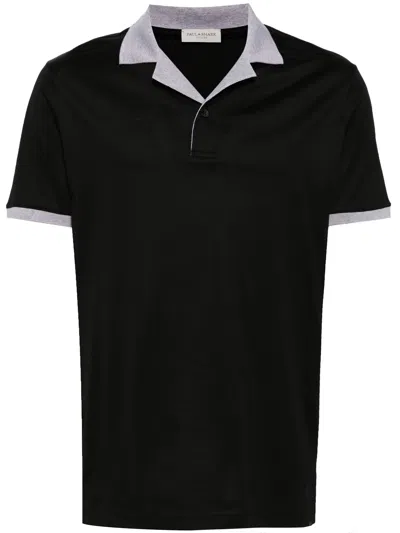 Paul & Shark Contrast-trim Cotton Polo Shirt In Black