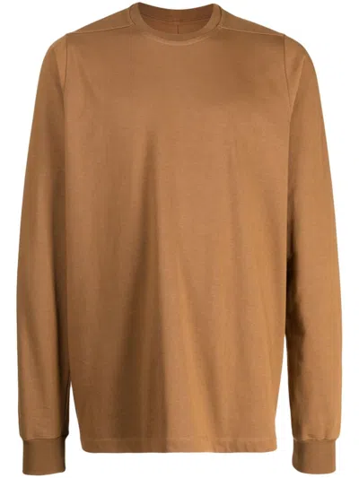 Rick Owens Crew-neck Cotton T-shirt In Brown