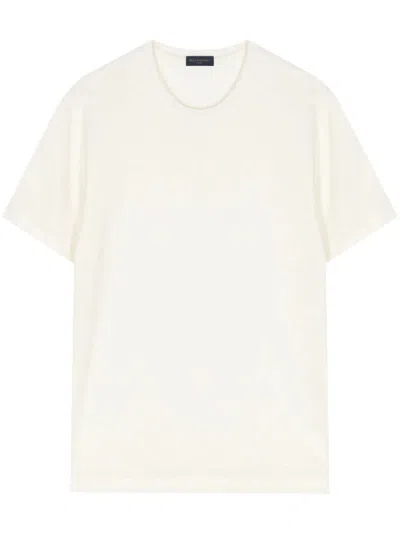 Paul & Shark Crew-neck Linen T-shirt In White