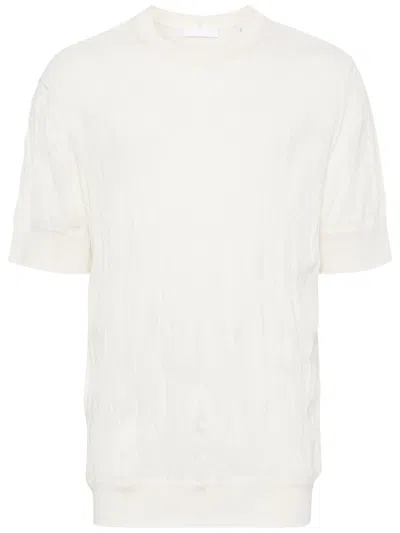 Helmut Lang Crinkled Wool T-shirt In Neutrals