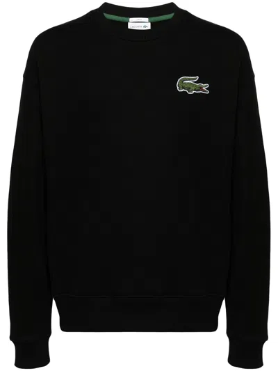 Lacoste Sweatshirt Mit Krokodil-patch In Black