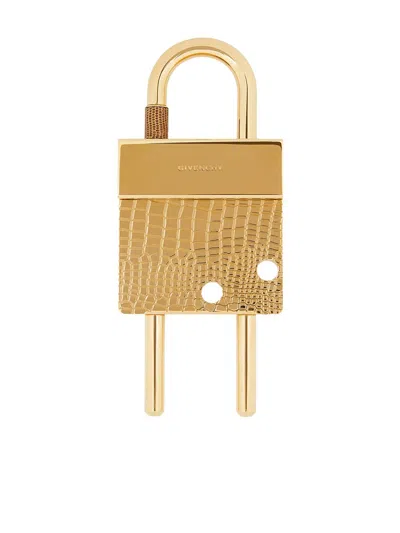 Givenchy Crocodile-effect Padlock In Gold