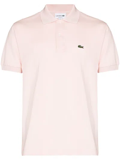 Lacoste Crocodile-logo Short-sleeve Polo Shirt In Pink