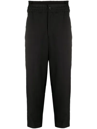 Black Comme Des Garçons Cropped Straight-leg Trousers In Black
