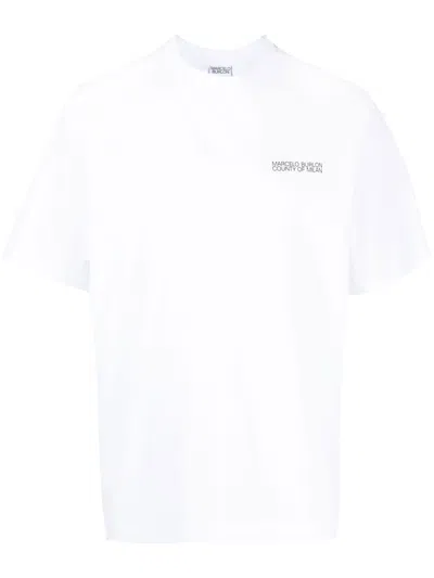 Marcelo Burlon County Of Milan Cross Over Cotton T-shirt In White