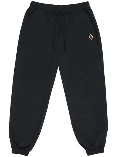 Marcelo Burlon County Of Milan Cross-embroidered Track Trousers In Black