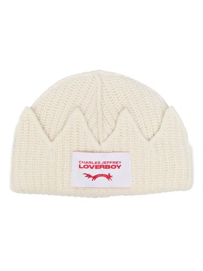 Charles Jeffrey Loverboy Chunky Crown Beanie In White