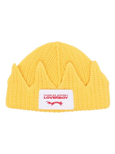 Charles Jeffrey Loverboy Chunky Crown Beanie In Gold