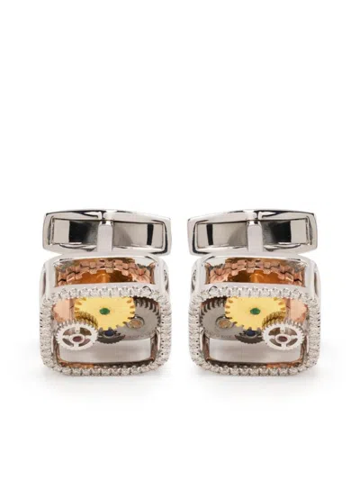 Tateossian Crystal-embellished Square Cufflinks In Gold