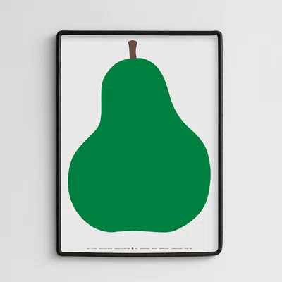 Danese Milano Pear ' Due, La Pera ' Enzo Mari 1963 Silk Screen Art Print Framed In Black