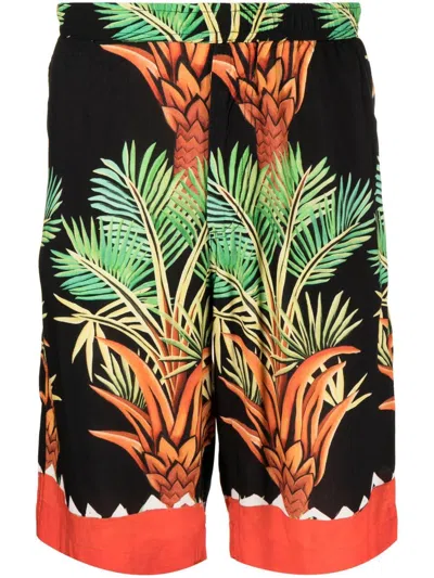 Endless Joy Date Palm Motif-print Bermuda Shorts In Multi