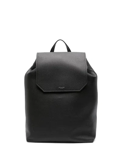 Serapian Day Grained-leather Backpack In Black