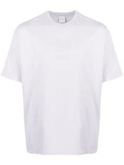 Paul Smith Debossed-logo Cotton T-shirt In Purple