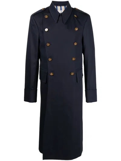 Vivienne Westwood Double-breasted Duster Coat Navy In Blue