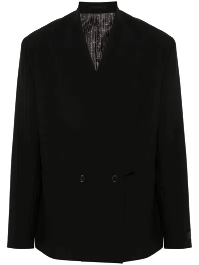 Kenzo Double-breasted Suit Jacket In Black
