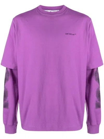 Off-white Double-layer T-shirt Sweatshirt In Violet