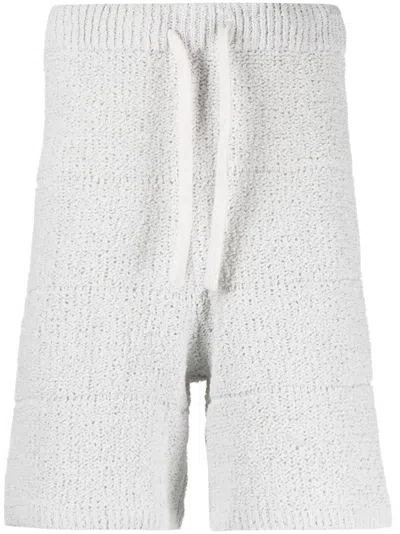 Sunnei Gray Striped Shorts In Grey