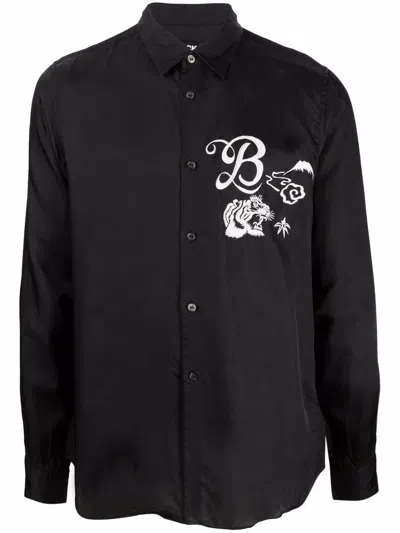 Black Comme Des Garçons Embroidered-detail Shirt In Schwarz