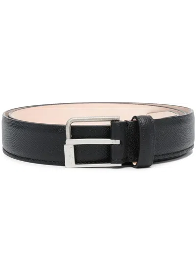 Maison Margiela Engraved-logo Buckle Belt In Schwarz