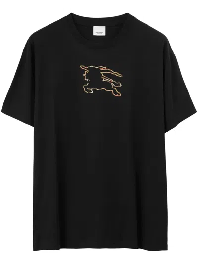 Burberry Equestrian Knight-print T-shirt In Black