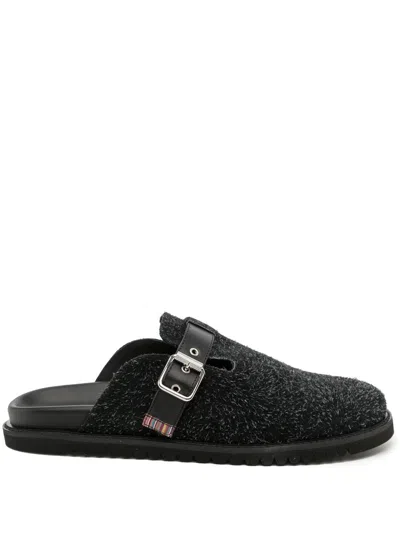 Paul Smith Felted Closed-toe Sandals In Black