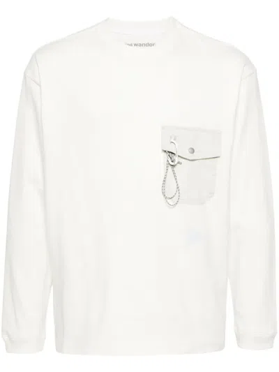 And Wander Flap-pocket Cotton T-shirt In White