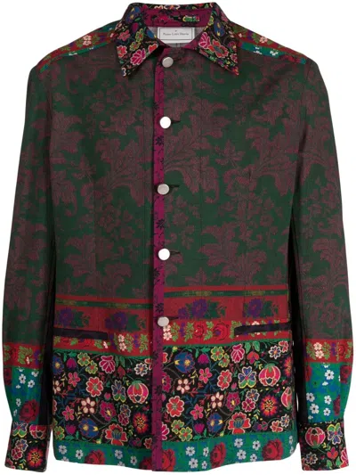 Pierre-louis Mascia Floral-print Jacket In Brown