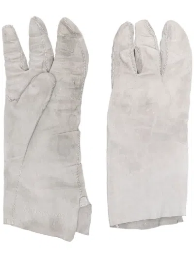 Boris Bidjan Saberi Four-finger Kangaroo Leather Gloves In Grey