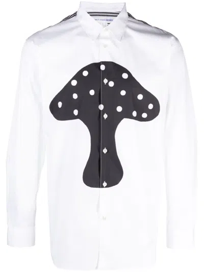 Comme Des Garçons Shirt Graphic-print Cotton Shirt In White