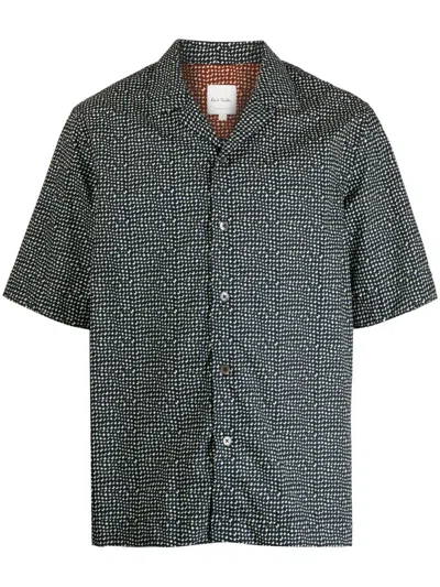 Paul Smith Graphic-print Cotton Shirt In Black