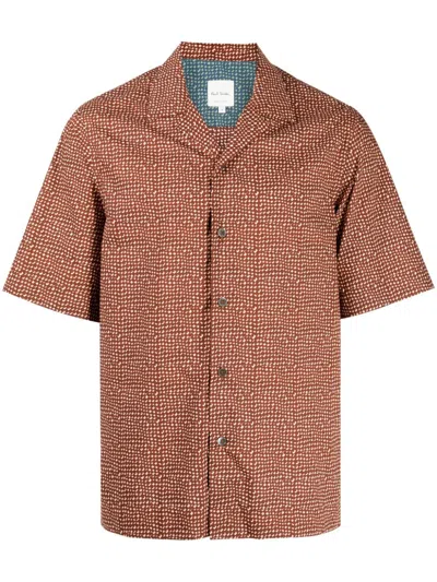 Paul Smith Graphic-print Cotton Shirt In Rot