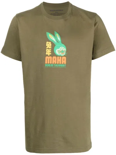 Maharishi Graphic-print Cotton T-shirt In 绿色