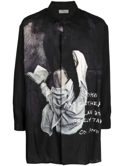 Yohji Yamamoto Hemd Mit Grafischem Print In Black