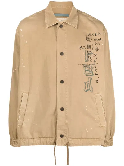 Incotex Graphic-print Shirt Jacket In Nude