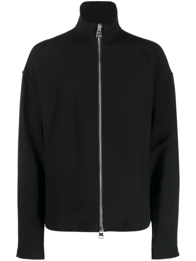 Alexander Mcqueen High-neck Zipped Jacket In Black