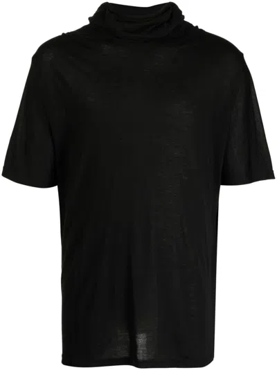 Post Archive Faction Hooded Lyocell T-shirt In Black