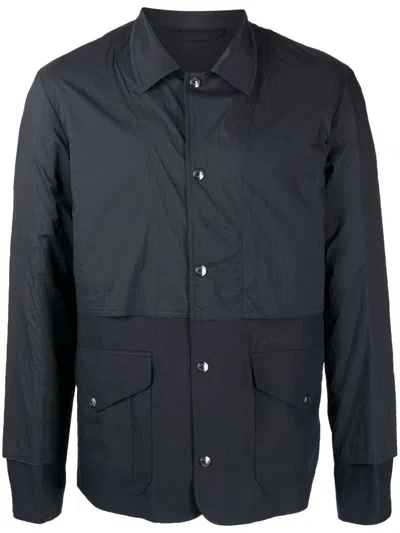Paul Smith Hybrid Linen Shirt Jacket In Blue