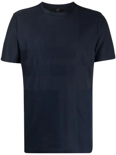 Dunhill Jacquard Crew-neck T-shirt In Blue