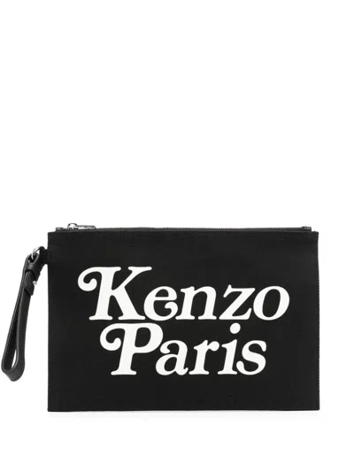 Kenzo Utility Logo-print Pouch In Black