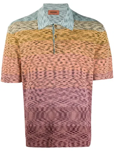 Missoni Knitted Polo Shirt In Pink