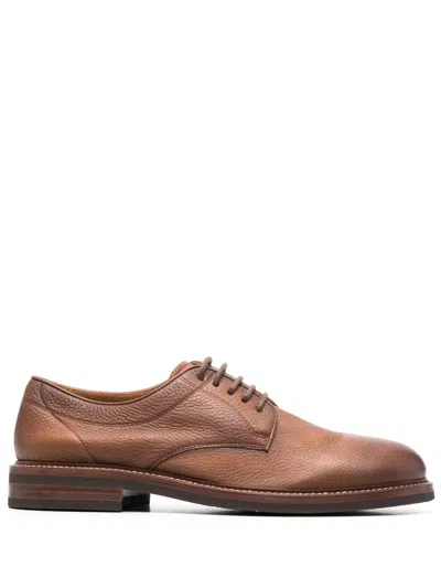 Brunello Cucinelli Lace-up Derby Shoes In Brown